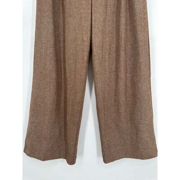 Faherty Dream Flannel Trouser Pants Cotton High Rise Pleated Wide Leg Camel Tan - Picture 5 of 11